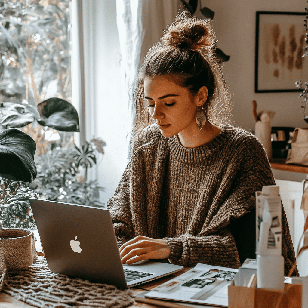 a girl with a laptop